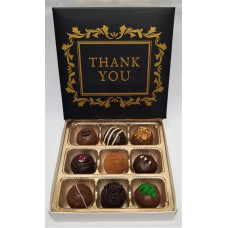 THANK YOU  Chocolate Truffles / hand dipped  (Gift of 9)